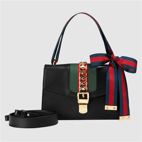 gucci sylvie leather shoulder bag black|gucci sylvie bag history.